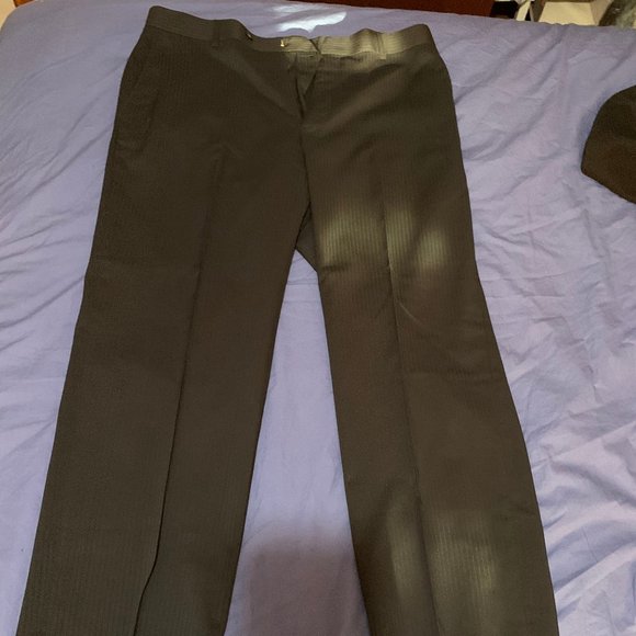 Black on Black Pinstripe Suit - Picture 3 of 5